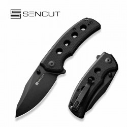 Couteau Sencut Excalis Black G10 Lame Acier 9Cr18MoV Tanto Reverse Blackwash IKBS Liner Lock Clip S230681 - Livraison Gratuite