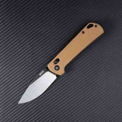 Couteau SRM Knives 168L-GW Tan Manche G10 Lame Acier D2 IKBS Ambi Lock Clip SRM168LGW - Livraison Gratuite