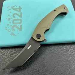 Couteau Kubey Scimitar Green Manche G10 Lame Tanto Acier 14C28N BLK IKBS Linerlock Clip KUB175B - Livraison Gratuite