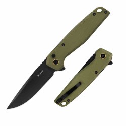 Couteau Ruike P873-G Green Manche G10 Lame Acier 14C28N BLK IKBS Button Lock Clip RKEP873G - Livraison Gratuite