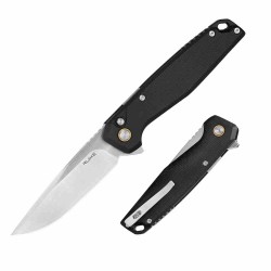 Couteau Ruike P873-G Black Manche Micarta Lame Acier 14C28N IKBS Button Lock Clip RKEP873MB - Livraison Gratuite