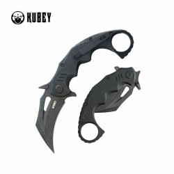 Couteau Kubey Mini Wrath Karambit Black Manche G10 Lame Acier 14C28N BLK IKBS Linerlock Clip KUB262E - Livraison Gratuite