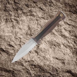 Couteau Condor Bushscot Lame Acier 14C28N Drop Point Manche Noyer Etui Cuir Made El Salvador CTK104033WSK - Livraison Gratuite