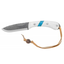 Couteau Condor Blue River White Manche Micarta Lame Acier 1095 Carbone Etui Cuir Made Salvador CTK282543MHC - Livraison Gratuite