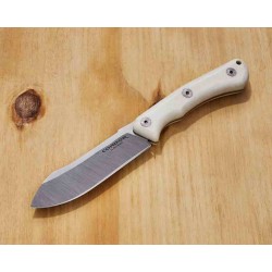 Couteau X.E.R.O. Risk White Micarta Lame Acier 14C28N Sheepsfoot Etui Kydex Made Salvador CTK2858420SK - Livraison Gratuite