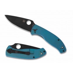 Couteau Spyderco Tenacious Blue Titane Lame Acier 8Cr13MoV Framelock Clip SC122TIBLBKP - Livraison Gratuite