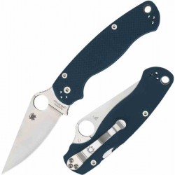 Couteau Spyderco Military 2 Cobalt Blue Manche G10 Lame Acier CPM-SPY27 Satin Compress Lock USA SC36GPCBL2 - Livraison Gratuite