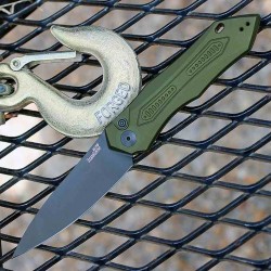 Couteau Automatique Kershaw Launch 6 Green Lame Acier CPM-154 Manche Alu Button Lock Clip USA KS7800OLBLK - Livraison Gratuite