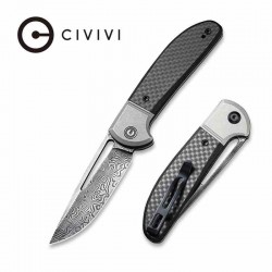 Couteau CIVIVI Trailblazer Damas Manche Carbon Fiber/G10 Slip Joint Clip CIVC2018DS1 - Livraison Gratuite