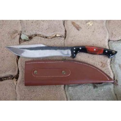 Couteau de Gaucho Argentin Bowie Lame Acier Carbone 1075 Etui Cuir Manche Résine Artisanale GAUCH1075 - Livraison Gratuite