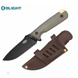 Couteau Olight Fortitude 2 Manche Micarta&G10 Lame Acier CPM-S35VN Etui Cuir OLTFORT2BK - Livraison Gratuite