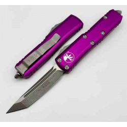 Couteau Microtech 233-10APVI UTX-85 AUTO OTF Lame Tanto Acier M390 Manche Alu Violet Made USA MCT23310APVI - Livraison Gratuite