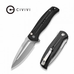 Couteau CIVIVI Incindie Black Manche G10 Lame Acier 14C28N SW IKBS Button Lock Clip CIVC230533 - Livraison Gratuite