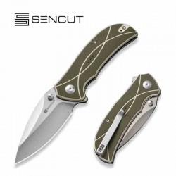 Couteau Sencut Hyrax Green/Ivory Manche G10 Lame Acier 9Cr18MoV Satin IKBS Linerlock Clip S230972 - Livraison Gratuite