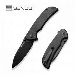 Couteau Sencut Borzam Black Manche Micarta Lame Acier 9Cr18MoV Black IKBS Linerlock Clip S230773 - Livraison Gratuite