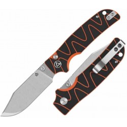 Couteau QSP Kali Black/Orange Manche G10 Lame Acier 14C28N SW IKBS Button Lock Clip QS159D1 - Livraison Gratuite