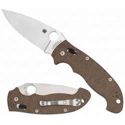 Couteau Spyderco Manix 2 XL Brown Manche Micarta Lame Acier CPM-CruWear Ball Bearing/Crossbar USA SC95MPCW2 - Livraison Gratuite