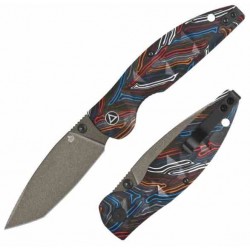 Couteau QSP Turtle Punk Colorful G10 Lame Tanto Acier 14C28N IKBS Linerlock CLip QS158A2 - Livraison Gratuite