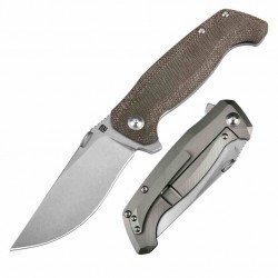 Couteau ArtisanCutlery Kami OD Green Manche Micarta/Titane Lame Acier S35VN SW IKBS Clip Titane ATZ1864GODG - Livraison Gratuite