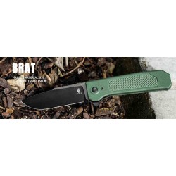 Couteau Kizer Brat Green Integral G10 Lame Acier 154CM Black IKBS Button Lock Clip KIV3630C2 - Livraison Gratuite