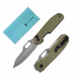 Couteau Kizer Cormorant Green Lame 154CM satin Manche G10 IKBS Button Lock Clip KIV4562C1 - Livraison Gratuite