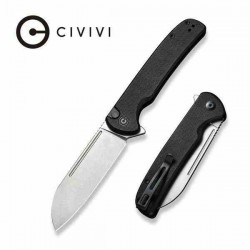 Couteau CIVIVI Chevalier Black Lame Acier 14C28N Manche G10 IKBS Button Lock Clip CIVC200221 - Livraison Gratuite