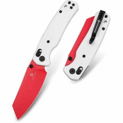 Couteau BESTECHMAN CICADA'S WING White Lame Acier 10Cr15MoV Red Manche G10 B-Lock Clip BTKMK06G - Livraison Gratuite