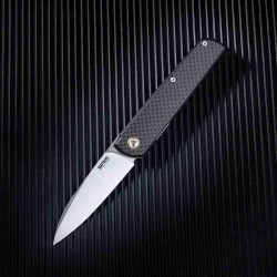 Couteau SRM Qrick 408L Black Manche G10/Carbon Fiber Lame Acier 14C28N IKBS Clip Linerlock SRM408LKB - Livraison Gratuite