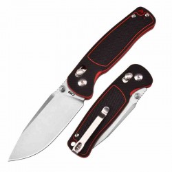 Couteau CJRB Shale Black/Red Manche G10 Lame Acier AR-RPM9 SW Crossbar Lock IKBS Clip J1943BRE - Livraison Gratuite