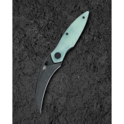 Couteau BESTECH MANTIDAE Jade Manche G10 Lame Acier 14C28N Hawkbill IKBS Linerlock Clip BTKG60C - Livraison Gratuite