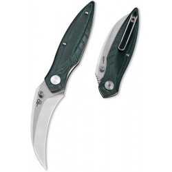 Couteau BESTECH MANTIDAE Green Manche Micarta Lame Acier 14C28N Hawkbill IKBS Linerlock Clip BTKG60E - Livraison Gratuite