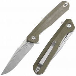 Couteau KANSEPT Qilin Olive Manche G10 Lame Acier 154CM SW IKBS Linerlock Clip KT1047A2 - Livraison Gratuite