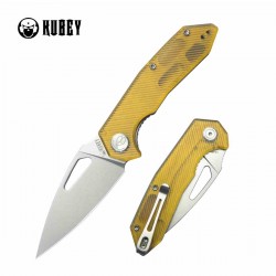 Couteau Kubey Coeus Yellow Lame Acier 14C28N Manche Ultem Linerlock CLip IKBS KUB122S - Livraison Gratuite