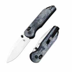 Couteau Kizer Assassin Blue Denim Lame Acier Nitro V Manche Micarta Clutch Lock Clip KIV3549A2 - Livraison Gratuite