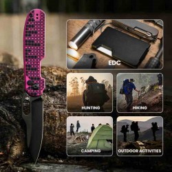 Couteau Kizer Cormorant Pink Lame Nitro-V Black Manche G10 IKBS Button Lock Clip KIV4562A2 - Livraison Gratuite