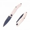 Couteau Real Steel Stella Lux White Manche G10 Lame Acier K110 Black Slipjoint Clip RS7041Z2 - Livraison Gratuite