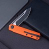 Couteau Real Steel G-Tanto Orange Manche G10 Lame Tanto Black Acier Nitro-V Slipjoint Clip RS7801OB - Livraison Gratuite