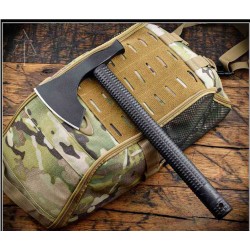 Tomahawk Américain Model 2 Lame Acier Carbone 1060 Black Manche en Nylon Étui Kydex Made USA ATC2NBK - Livraison Gratuite