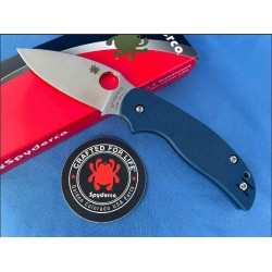 Couteau Spyderco Sage 5 Cobalt Blue Manche G10 Lame Acier CPM-SPY27 Compression Lock Clip USA SC123GPCBL - Livraison Gratuite