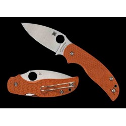 Couteau Spyderco Sage 5 Burnt Orange Manche FRN Lame Acier CPM-REX121 Compression Lock Clip SC123BORP - Livraison Gratuite