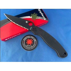 Couteau Spyderco Military 2 Black Manche G10 Lame Acier S30V Noir Serr Compression Clip USA SC36GSBK2 - Livraison Gratuite