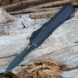 Couteau Automatique Kershaw OTF AUTO CPM-MagnaCut Black Combo Double Edge Manche Alu Clip USA KS9000DEST - Livraison Gratuite