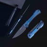 Couteau Real Steel Sylph Blue Manche Acier Lame Acier Nitro-V Black PVD Liner Lock Clip RS7141BB - Livraison Gratuite