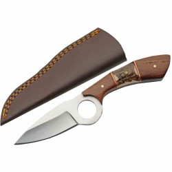 Couteau de Chasse Rite Edge Showdown Horn Hunter Lame Acier Inox Manche Bois/Bois de Cerf PA203510WD - Livraison Gratuite