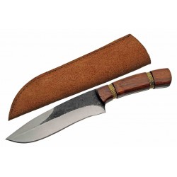 Couteau De SUrvie Rite Edge Hunter Lame Acier Carbone Manche Bois Etui Cuir PA203434 - Livraison Gratuite