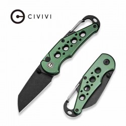 Couteau CIVIVI Pragma Green Manche Alu Lame Acier Nitro-V Blk Button Lock Ouvre Bouteilles CIVC23062B3 - Livraison Gratuite