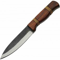 Couteau De Survie Rite Edge Hunter Lame Acier Carbone Manche Bois Etui Cuir PA203432 - Livraison Gratuite