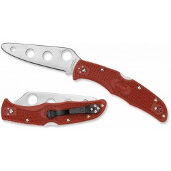 Couteau D'Entrainement Spyderco Trainer Endura 4 Lame Acier AUS-6 Manche Red FRN Lockback Japan SC10TR - Livraison Gratuite