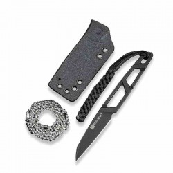 Couteau de Cou Sencut TEXO Black Lame Tanto Reverse Acier 9Cr18MoV Etui Kydex S230951 - Livraison Gratuite