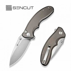  Couteau Sencut Cybrix Gray Manche Aluminium 9Cr18MoV Satin IKBS Button Lock Clip S23098A2 - Livraison Gratuite